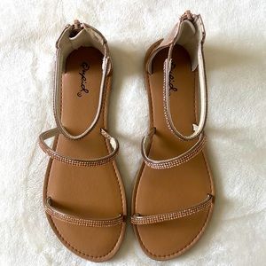 Delicate sequined sandals